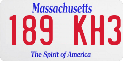 MA license plate 189KH3