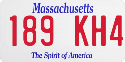 MA license plate 189KH4