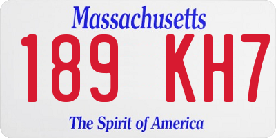 MA license plate 189KH7