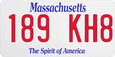 MA license plate 189KH8