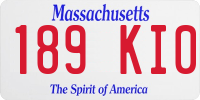 MA license plate 189KI0
