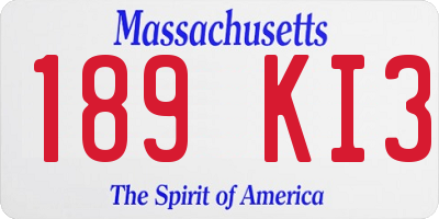 MA license plate 189KI3