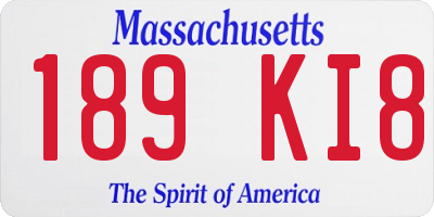 MA license plate 189KI8