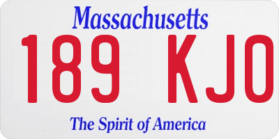 MA license plate 189KJ0