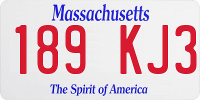 MA license plate 189KJ3