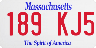 MA license plate 189KJ5