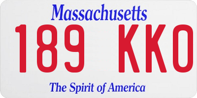 MA license plate 189KK0