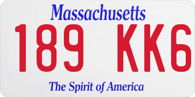 MA license plate 189KK6