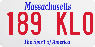 MA license plate 189KL0