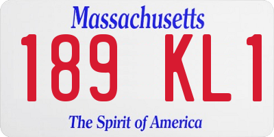 MA license plate 189KL1