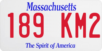 MA license plate 189KM2