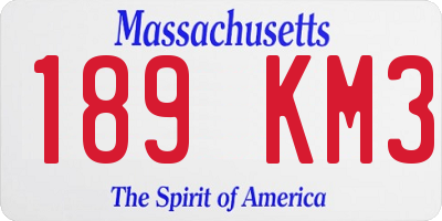 MA license plate 189KM3