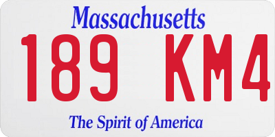 MA license plate 189KM4