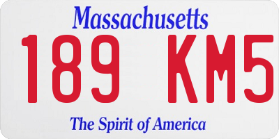 MA license plate 189KM5