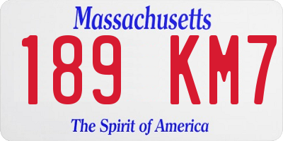 MA license plate 189KM7
