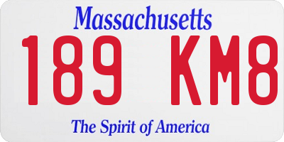 MA license plate 189KM8