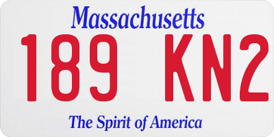 MA license plate 189KN2