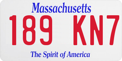 MA license plate 189KN7