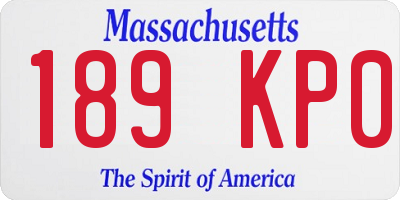 MA license plate 189KP0