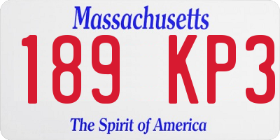 MA license plate 189KP3
