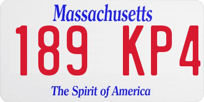 MA license plate 189KP4