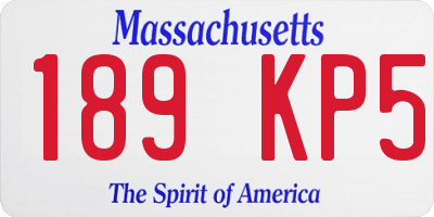 MA license plate 189KP5