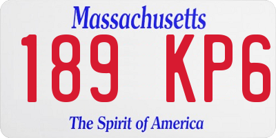 MA license plate 189KP6