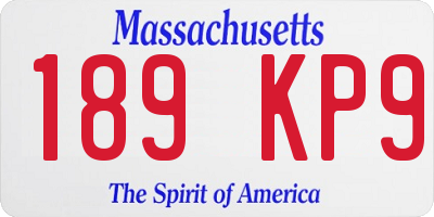 MA license plate 189KP9