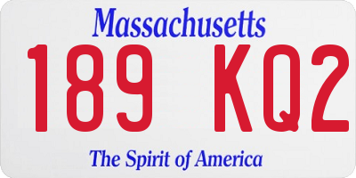 MA license plate 189KQ2
