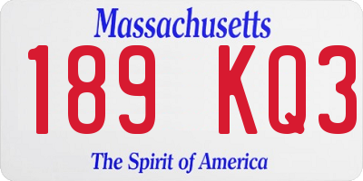 MA license plate 189KQ3
