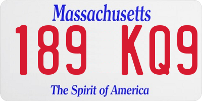 MA license plate 189KQ9