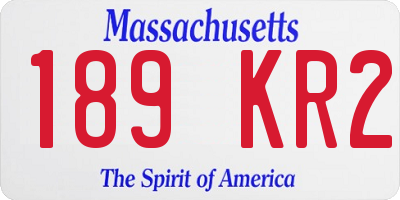 MA license plate 189KR2