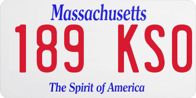 MA license plate 189KS0