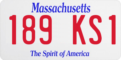MA license plate 189KS1