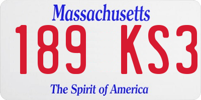 MA license plate 189KS3