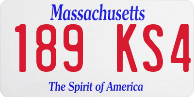 MA license plate 189KS4