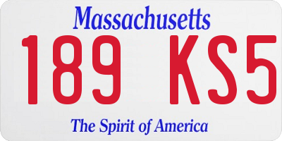 MA license plate 189KS5