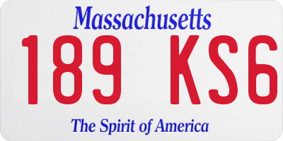 MA license plate 189KS6