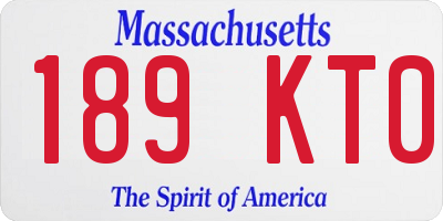 MA license plate 189KT0