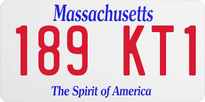 MA license plate 189KT1