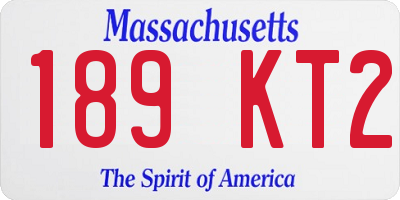 MA license plate 189KT2