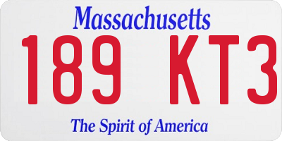 MA license plate 189KT3