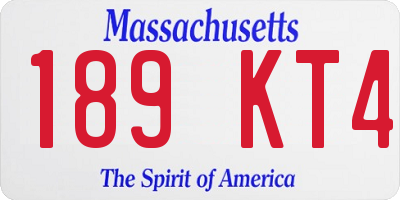 MA license plate 189KT4