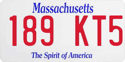 MA license plate 189KT5