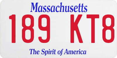 MA license plate 189KT8