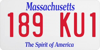 MA license plate 189KU1