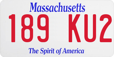 MA license plate 189KU2