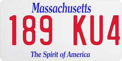 MA license plate 189KU4