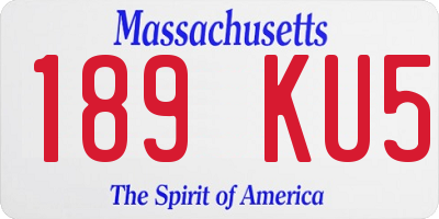 MA license plate 189KU5