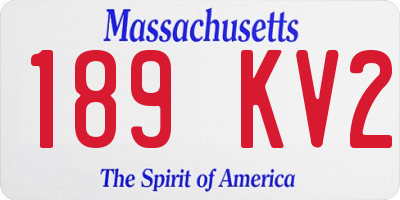 MA license plate 189KV2